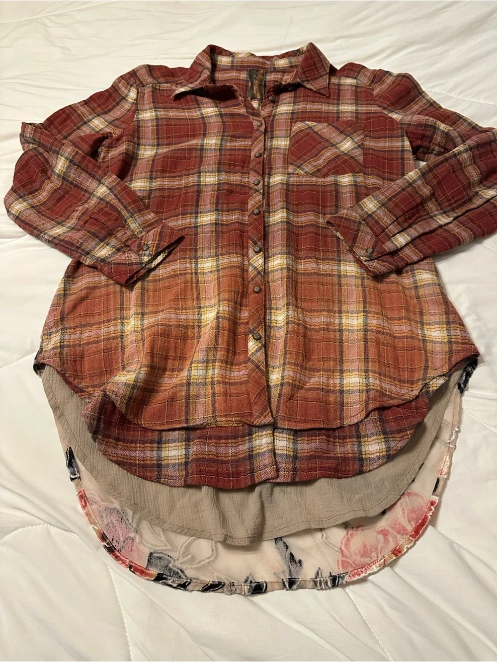 Aratta Mixed Media Button Up Plaid Shirt - NWT - Size M (estimated) - Picture 3 of 10